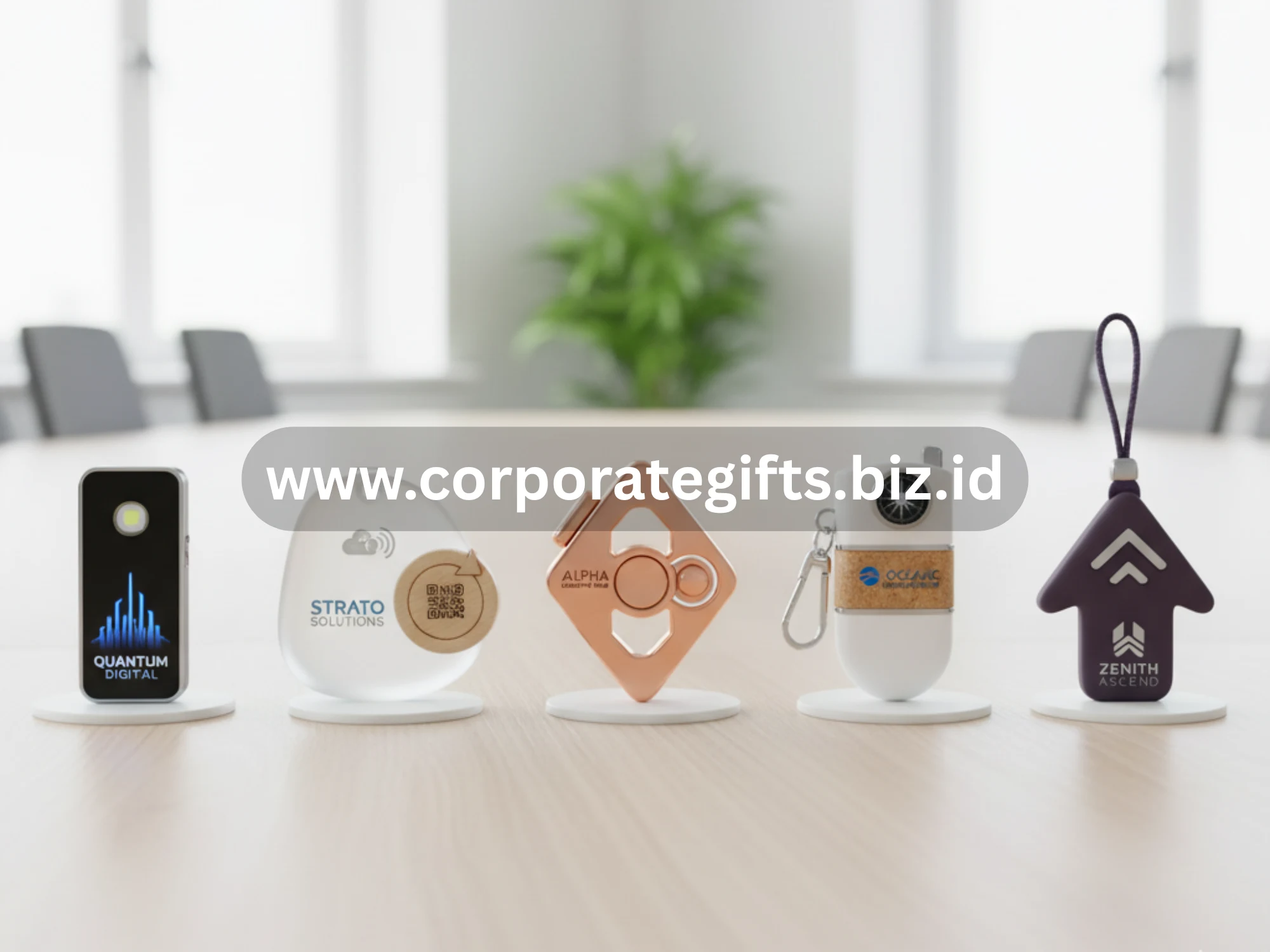 Gantungan kunci interaktif dengan desain modern dan elemen branding perusahaan